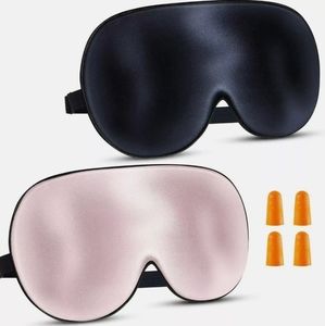 New 2 Pack Sleep Mask Night Cover Eye Sleeping Silk Satin Masks for Women & Men